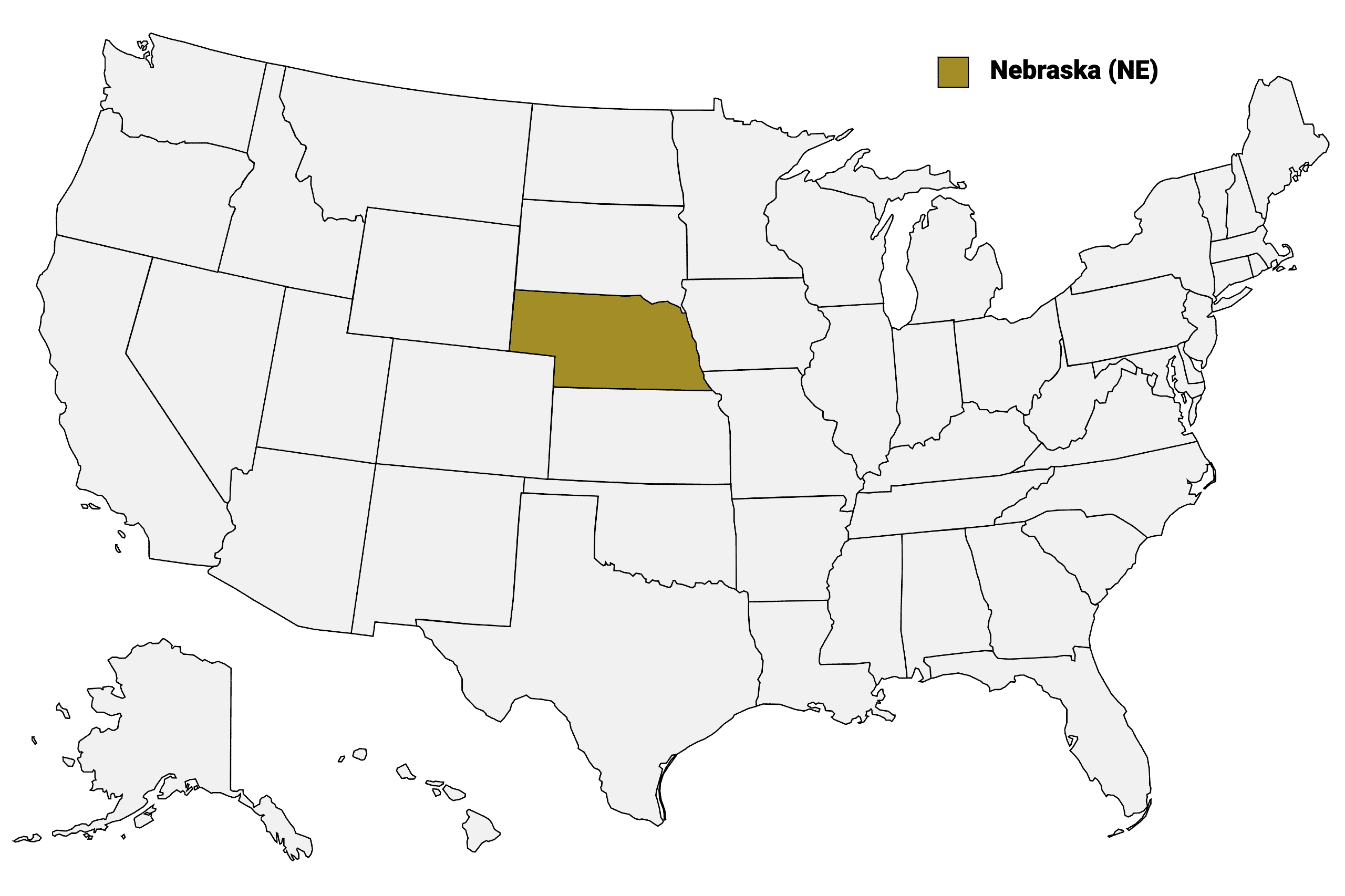 Nebraska Location Usa Map 