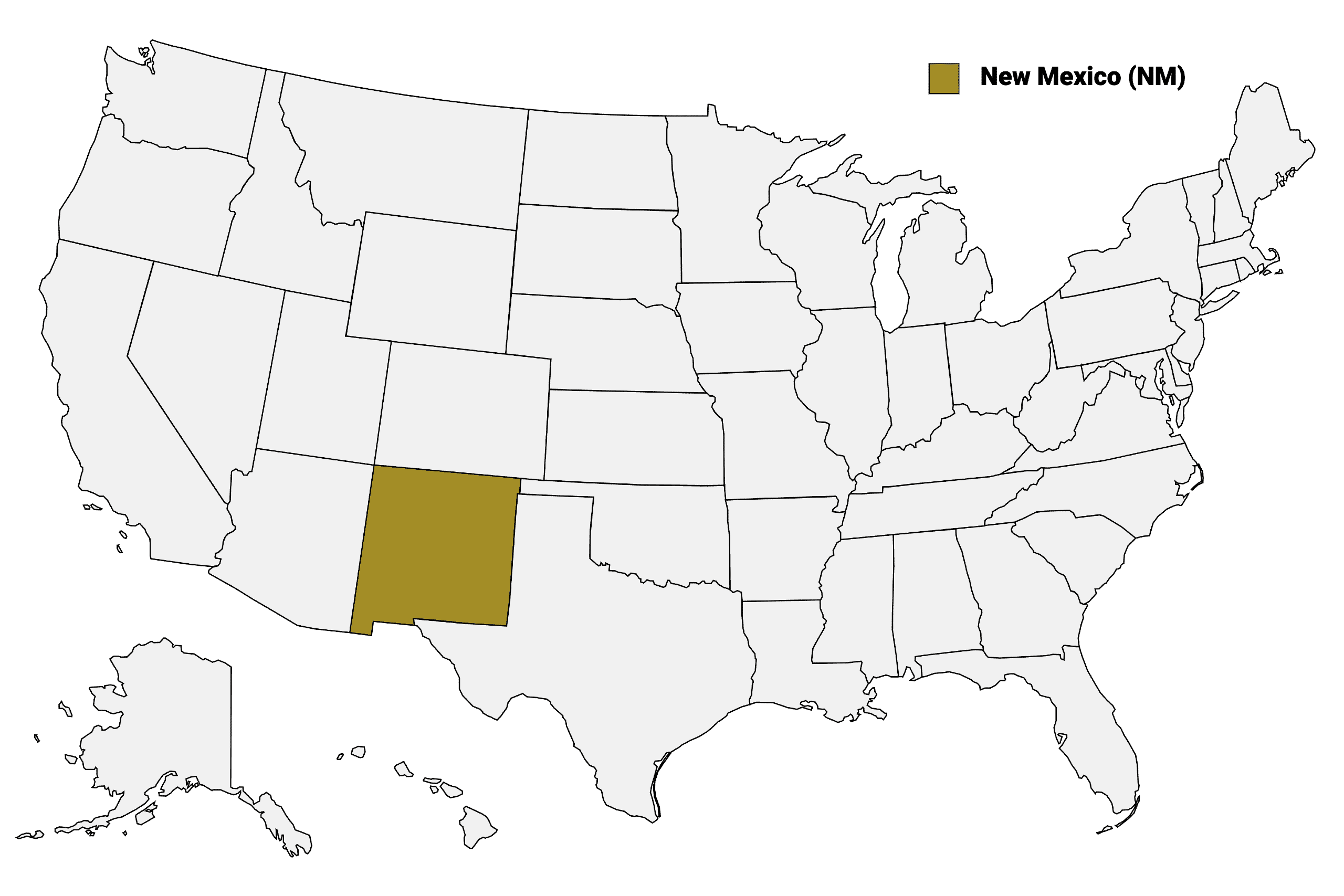 New Mexico Usa Map 1 