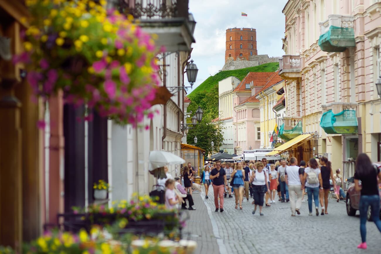 Narrow streets of the Old Town of Vilnius