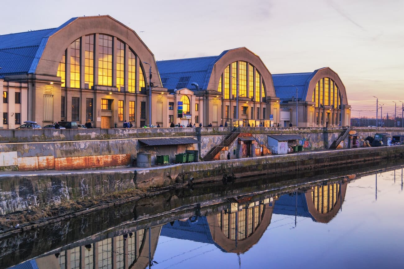 Exterior of Riga Central Market, recognized by UNESCO