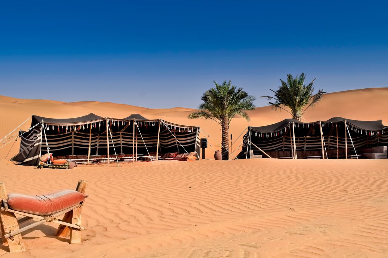 Bedouin tent camp in the Al Khatim Desert