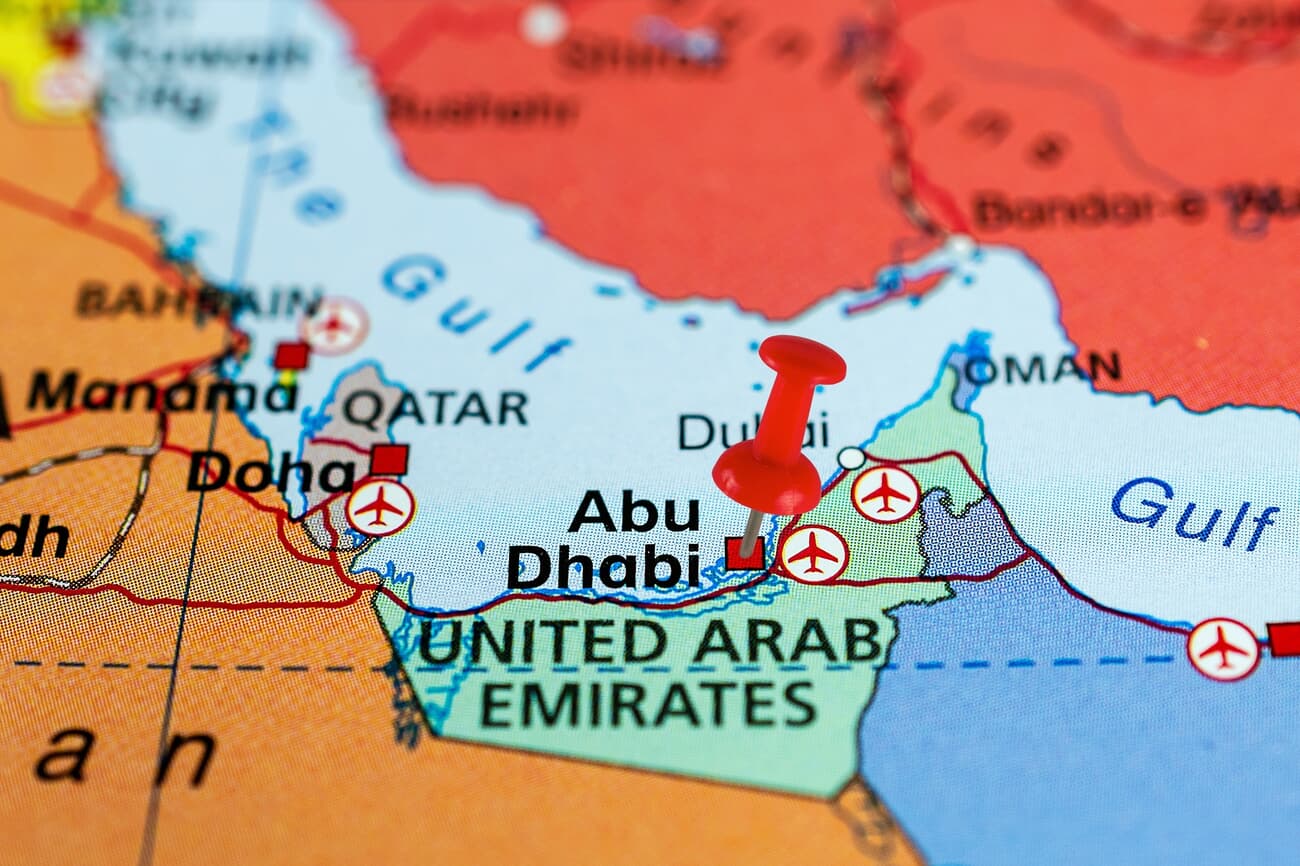 Location of Abu Dhabi, UAE