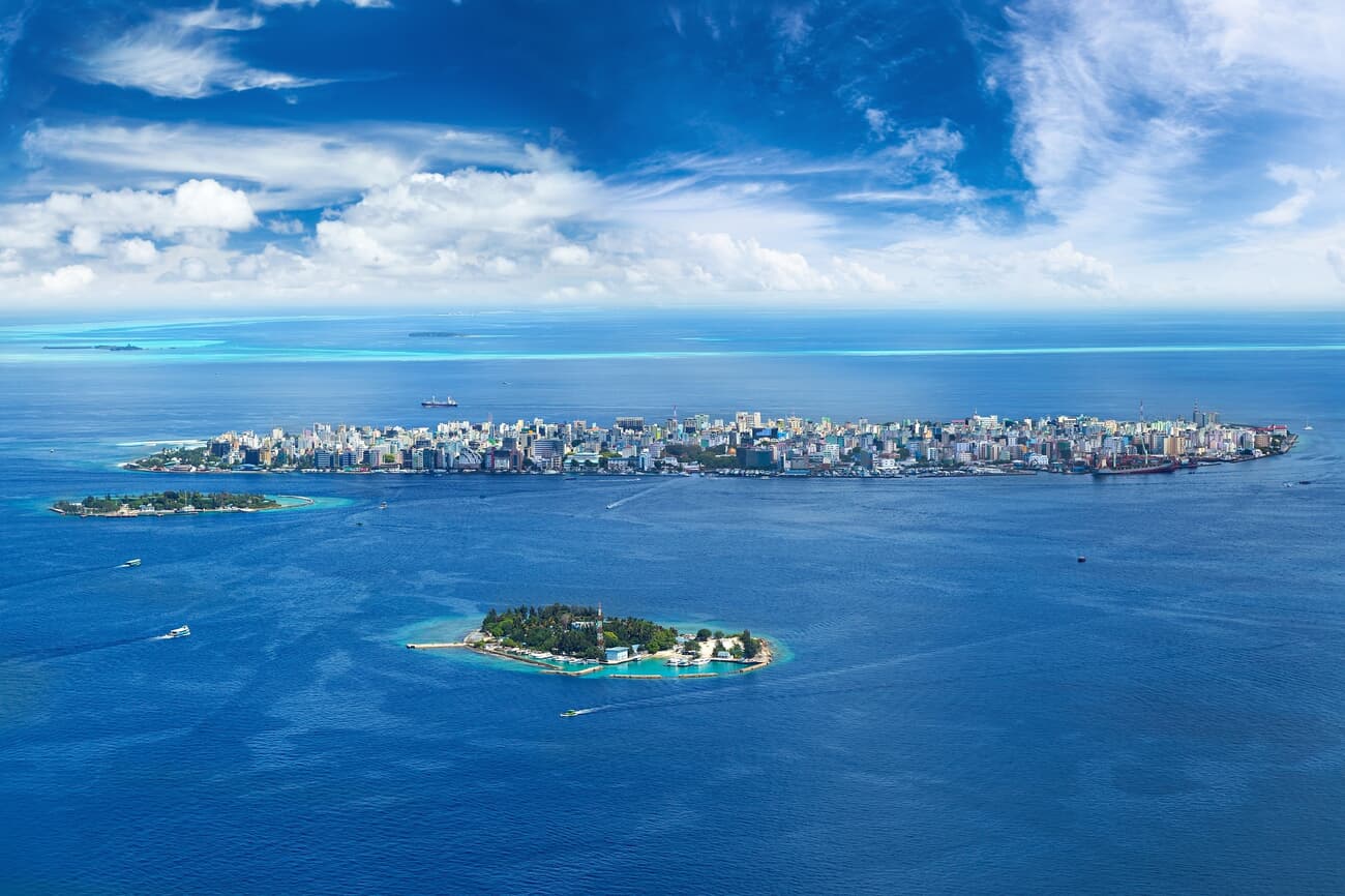 Malé from above, one of the world's most densely populated cities 