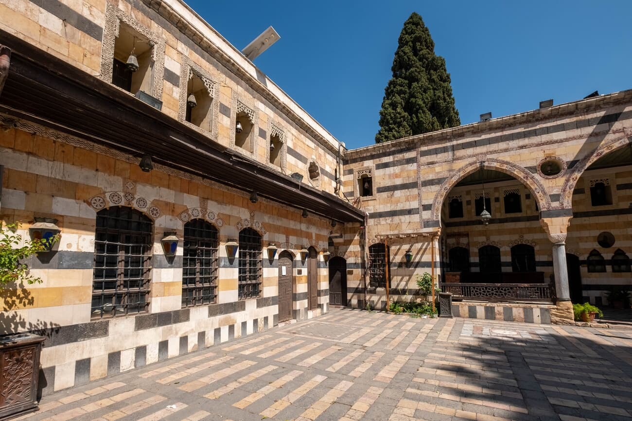 Damascus syria may 2022: inside the historical landmark and museum