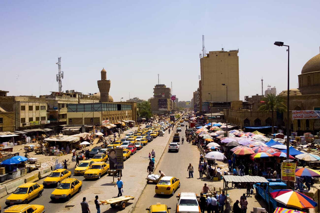 Al-Shorja Market, one of the oldest markets in Baghdad, features a maze of stalls and vendors
