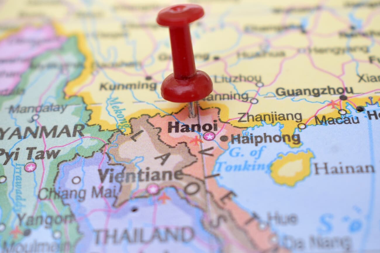 Location of Hanoi