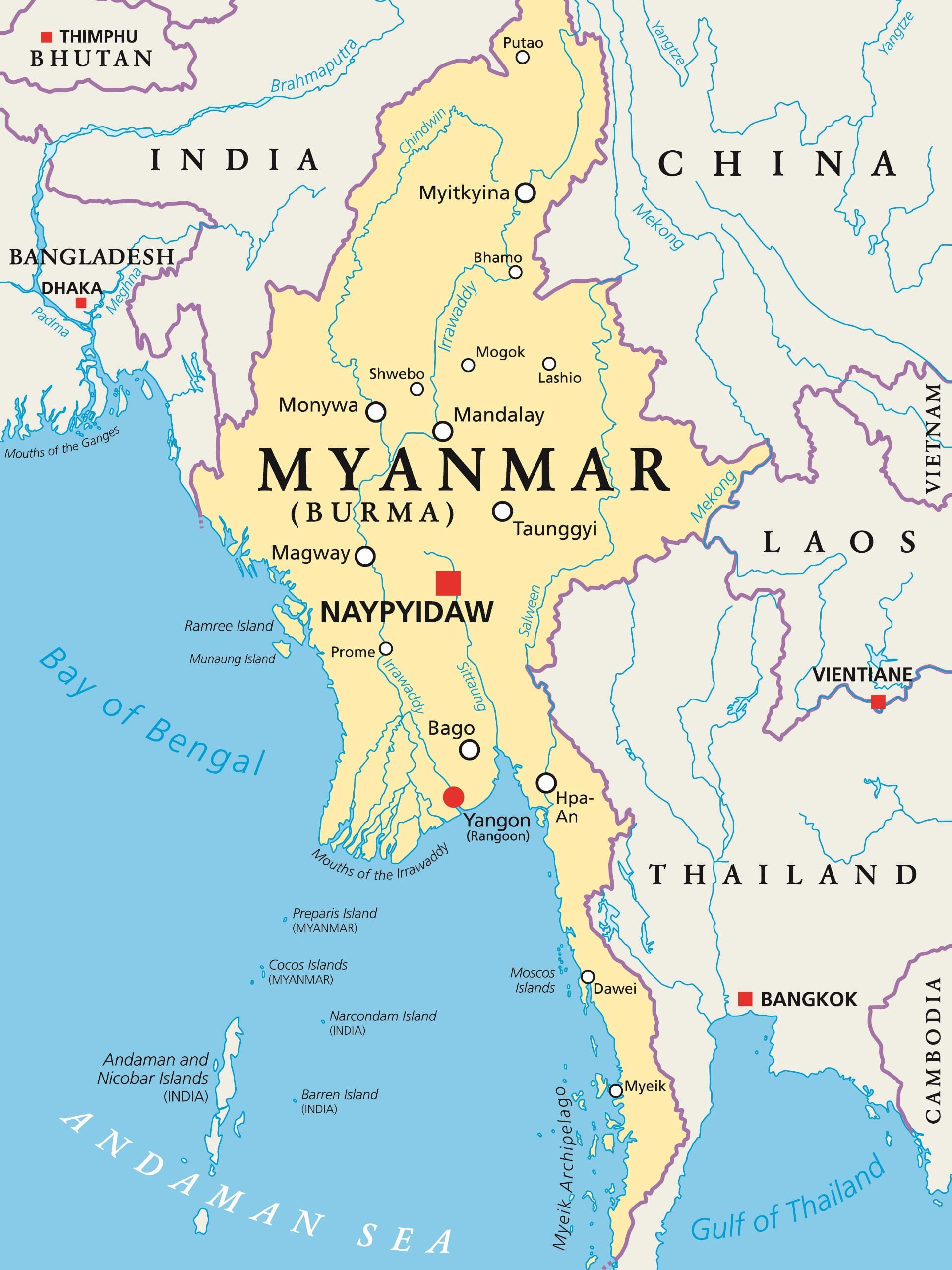 What is the Capital of Myanmar | Mappr