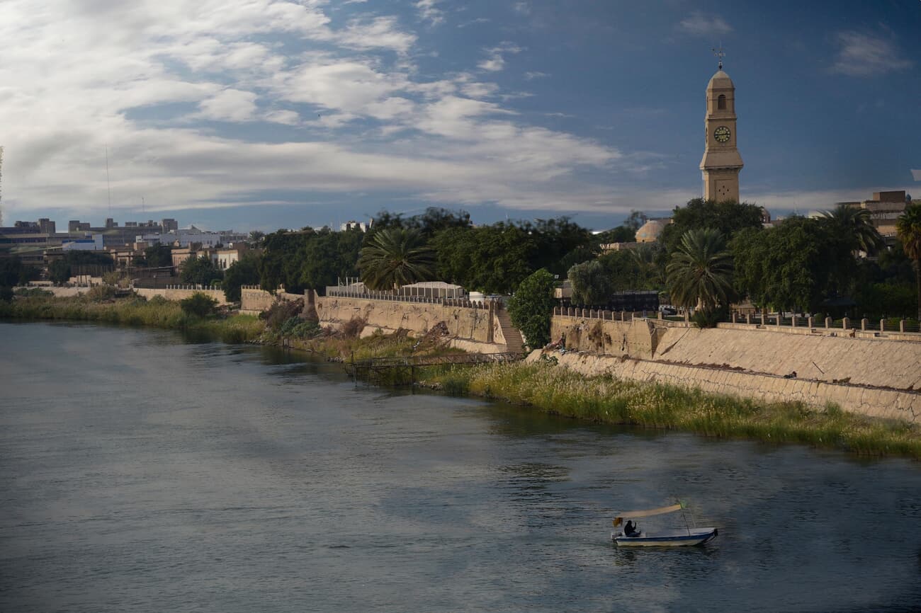Tigris River and Qishla Tower in the background