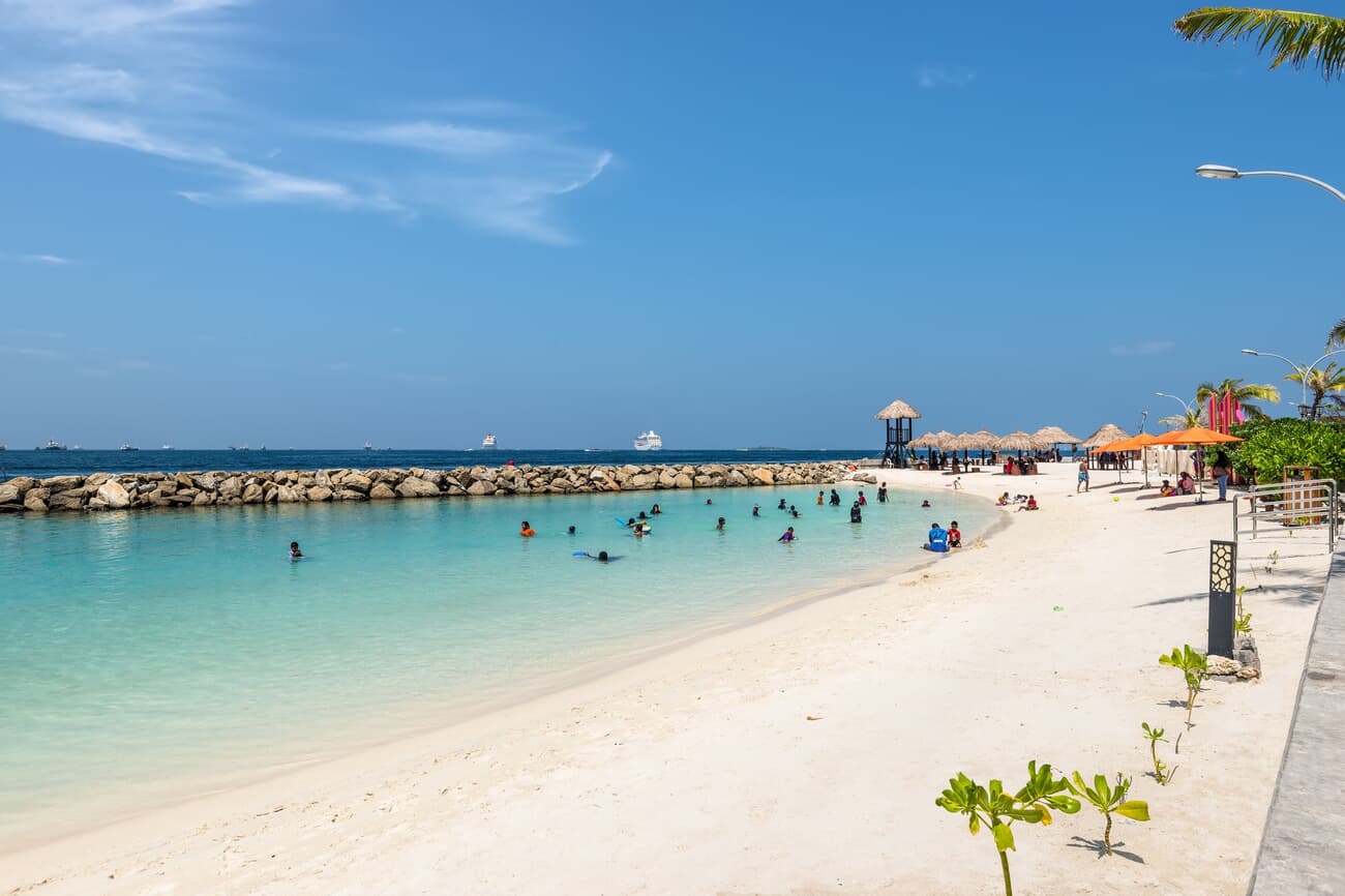 Rasfannu Beach, popular among both residents and tourists for swimming and watersports