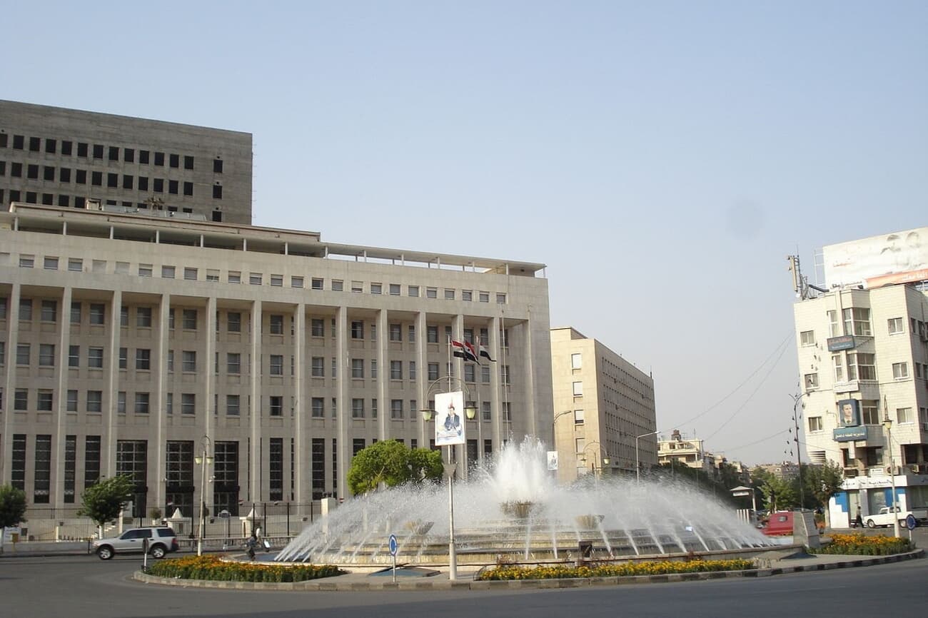 Sabaa Bahrat Square, a vital hub of economic activity in Damascus