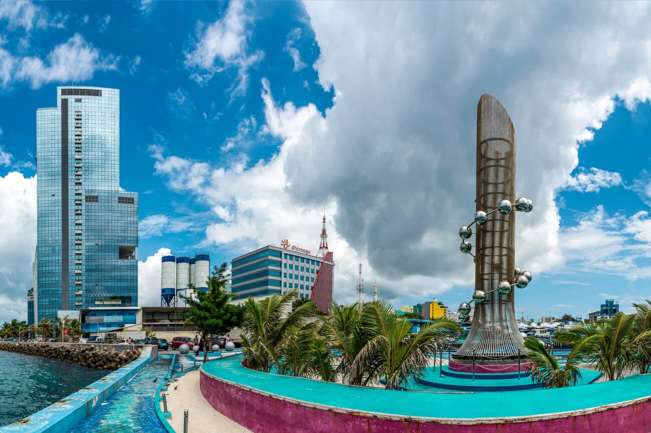 The Tsunami Monument, erected in memory of the victims of the 2004 Indian Ocean tsunami