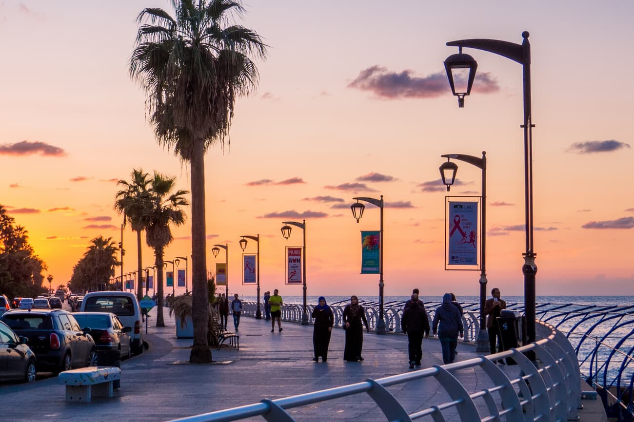 Corniche Beirut, a popular seafront promenade, offering views of the Mediterranean Sea