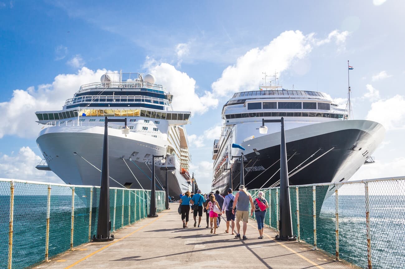 Cruise ships docking at Basseterre