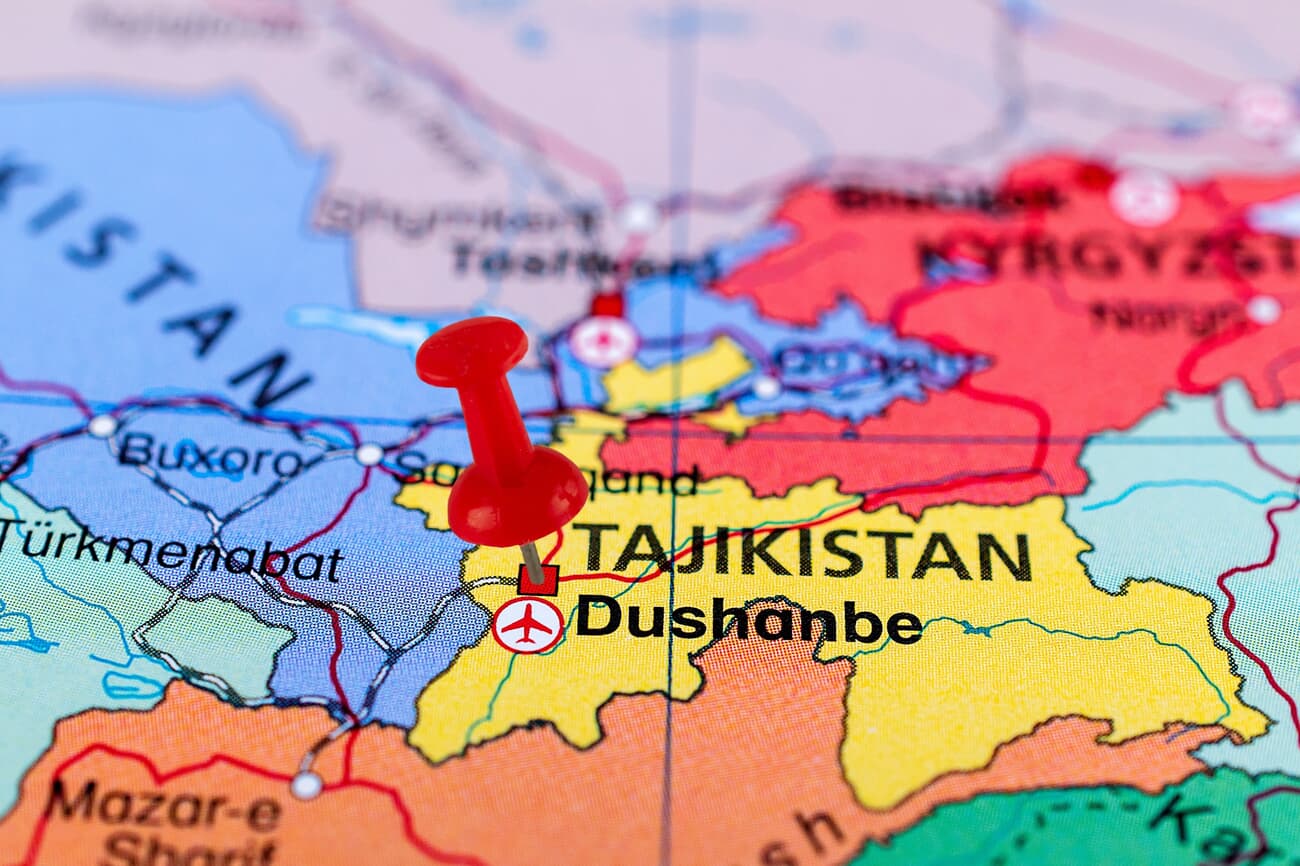 Location of Dushanbe