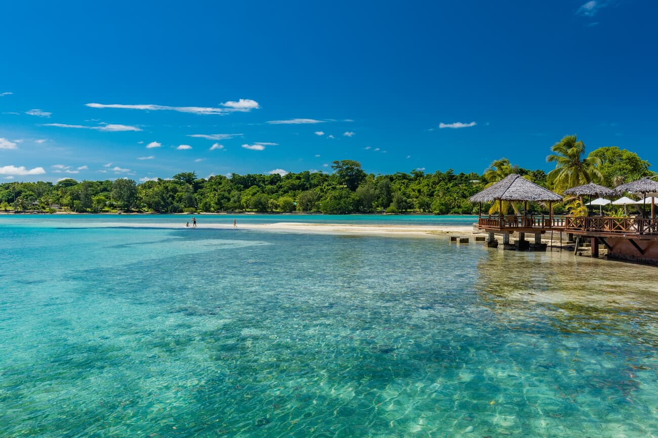 Erakor Lagoon, a hub for water sports and relaxation known for its turquoise waters and coral reefs