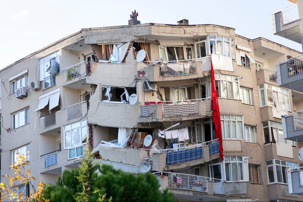 Izmir turkey november 02 2020 : collapsed building in