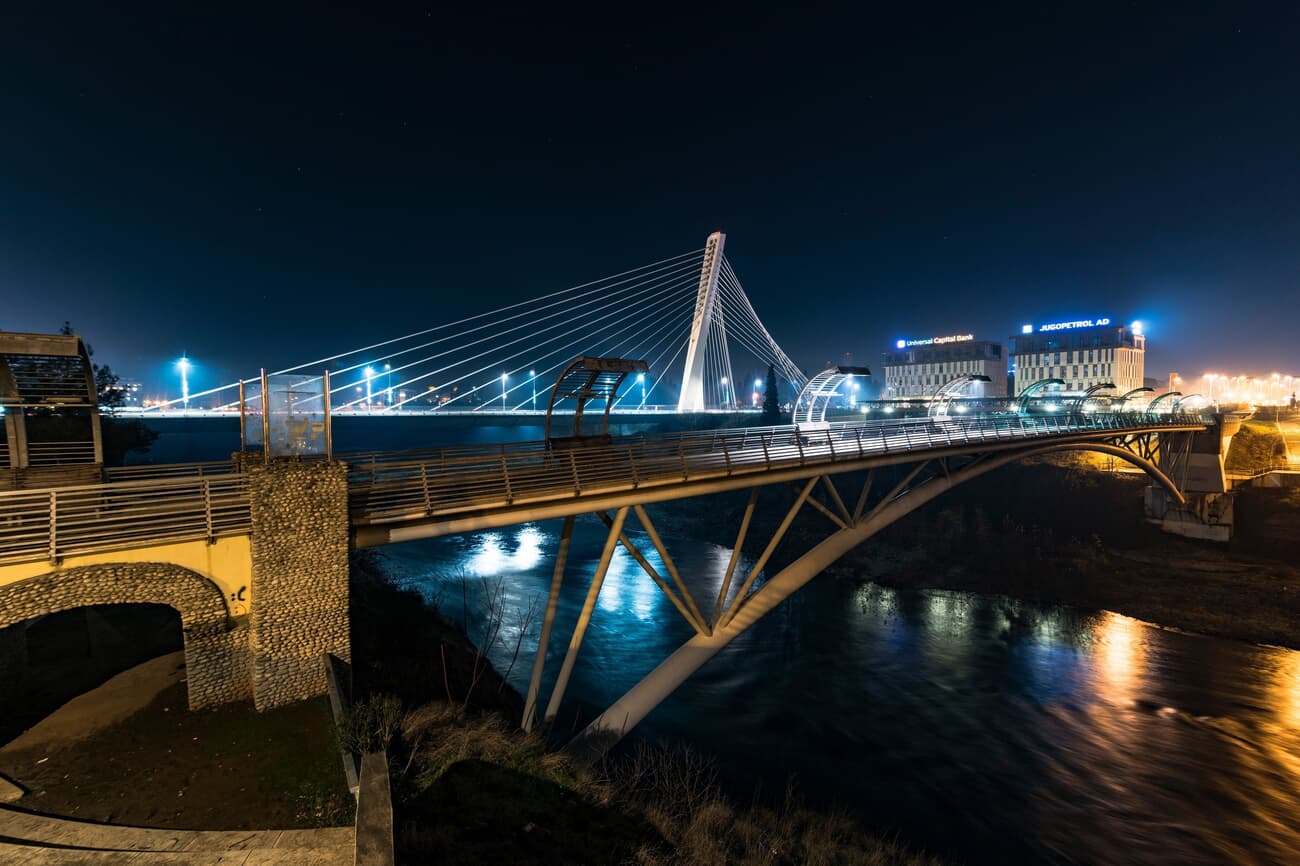 Millennium Bridge, one of Podgorica's modern landmarks