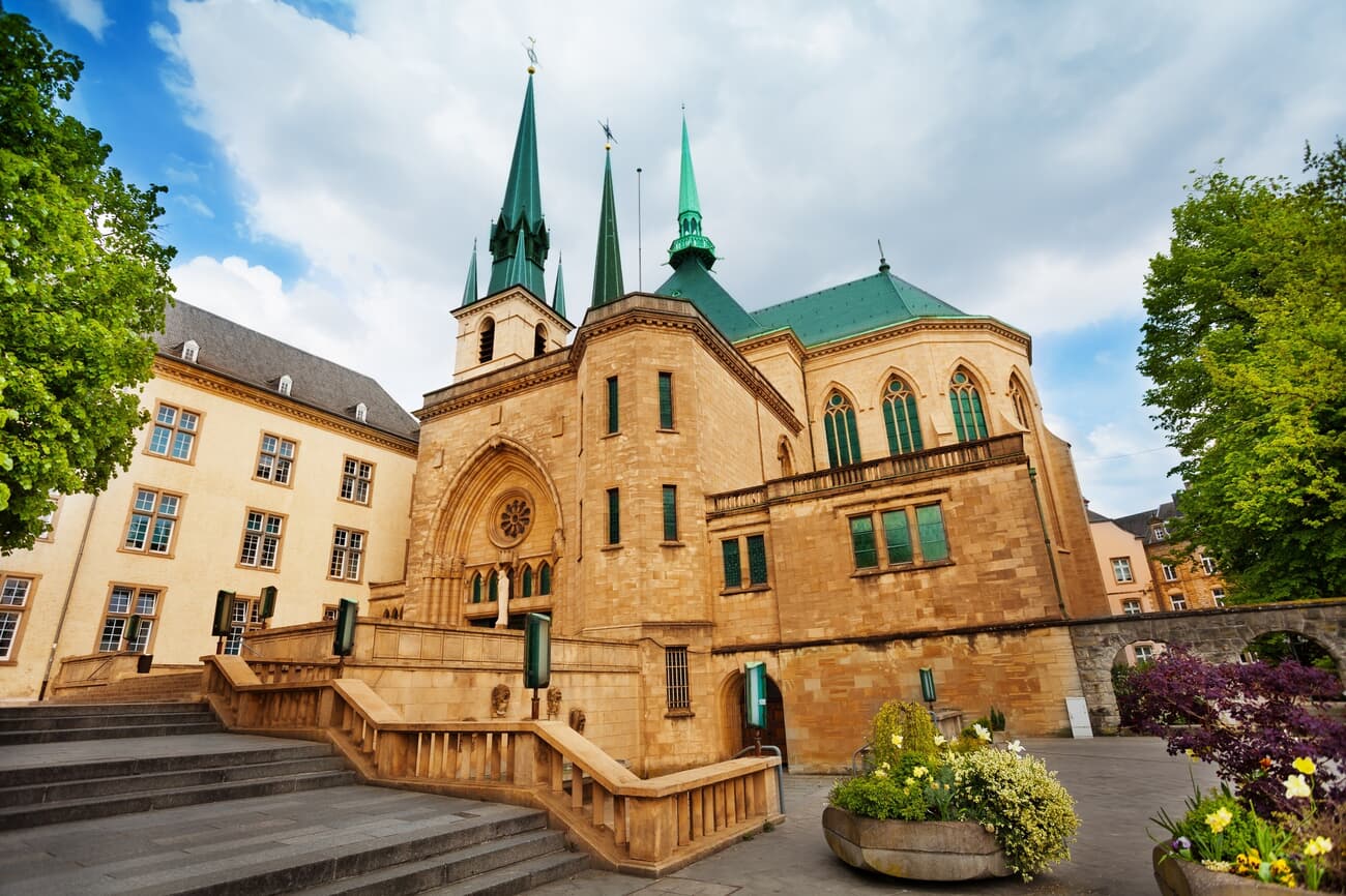 Notre-Dame of Luxembourg, completed in 1621, showcases a mix of late Gothic and Renaissance architecture