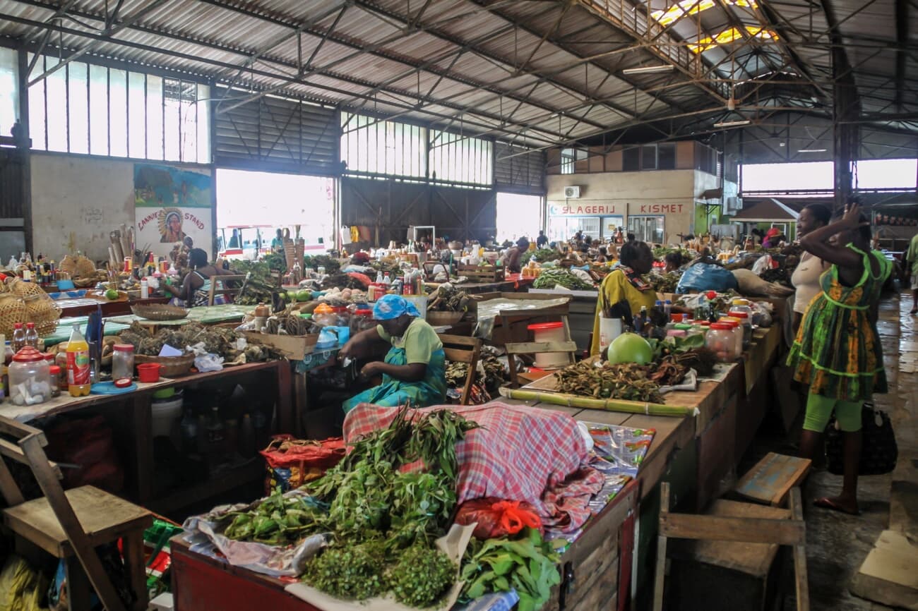 Central Market of Paramabiro, one of the largest markets in the Caribbean region