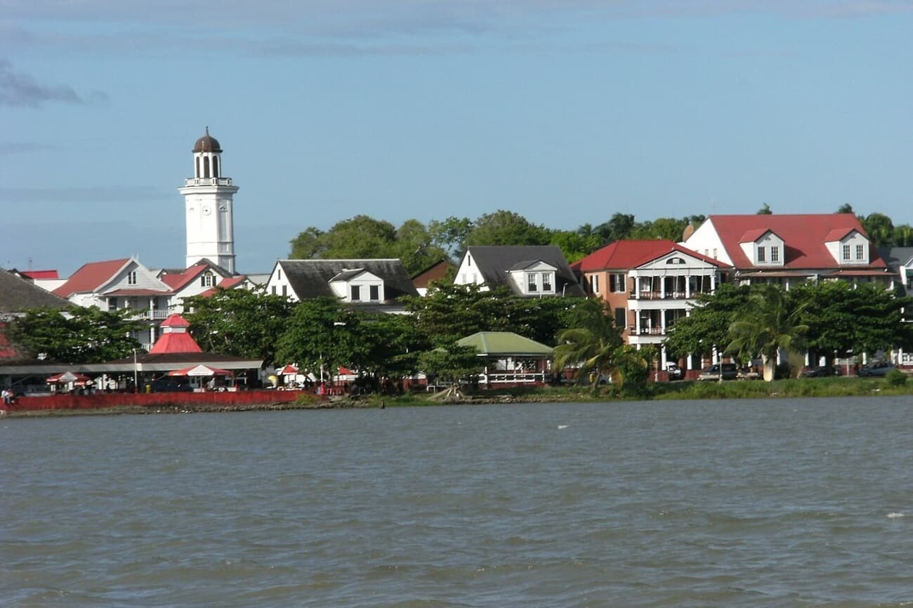 Paramaribo skyline from the coast