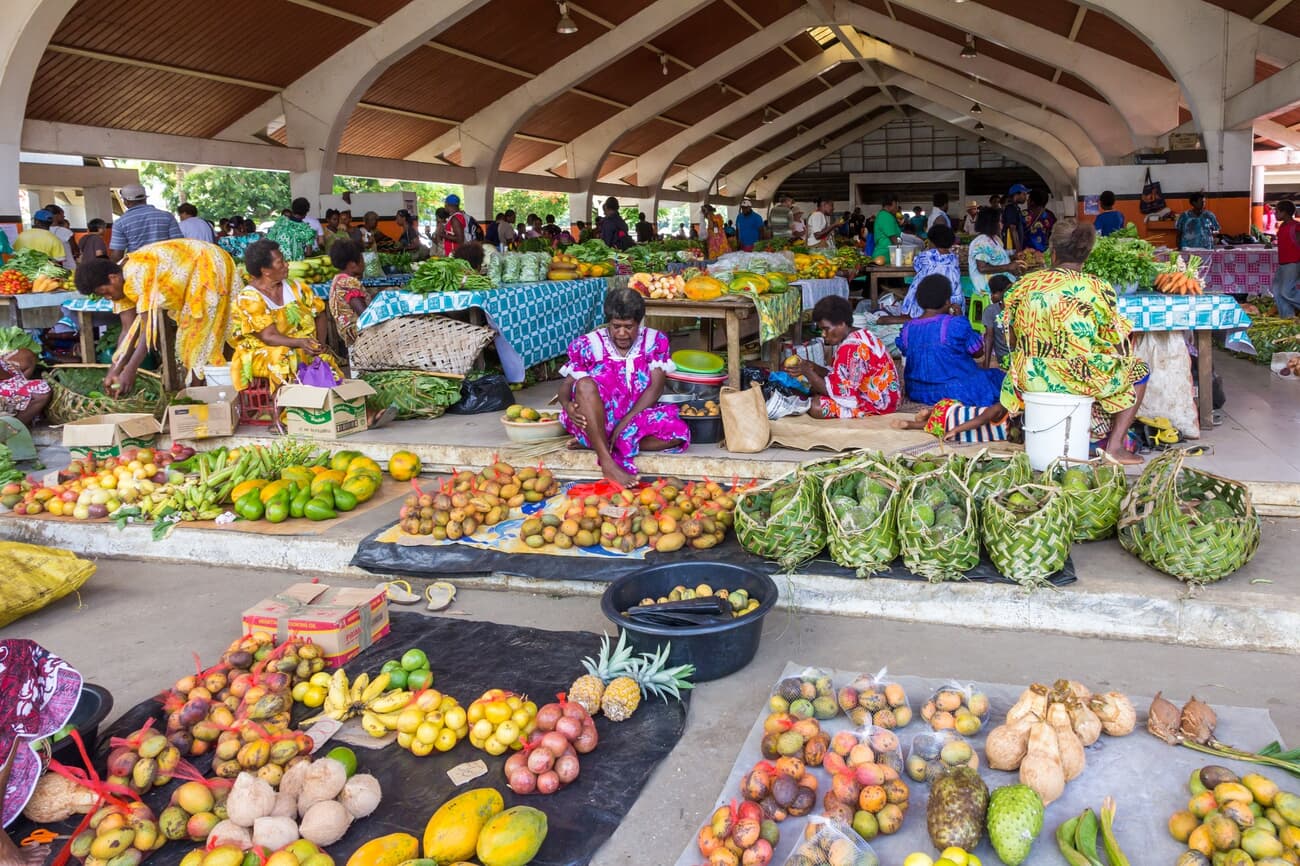 The bustling Port Vila Market, a gathering spot for Vanuatu's various island communities