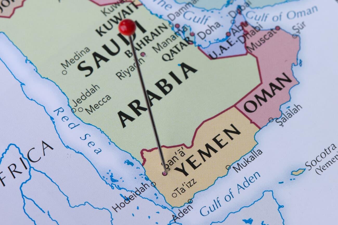 Pinned location of Sana'a, Yemen