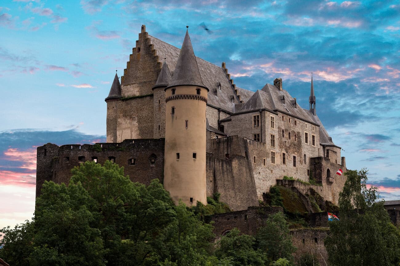 Vianden Castle, a medieval fortress dating back to the 10th century