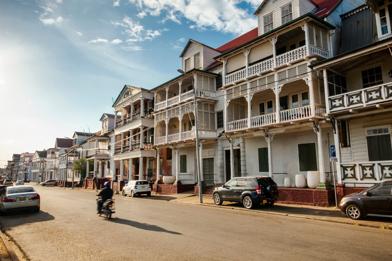 Waterkant Street, lined with colonial-era buildings