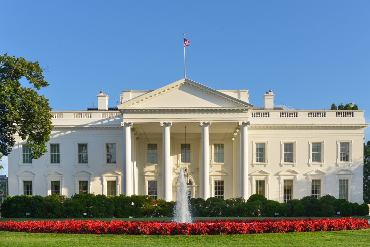 The White House, serving as the official residence of U.S. Presidents since John Adams in 1800