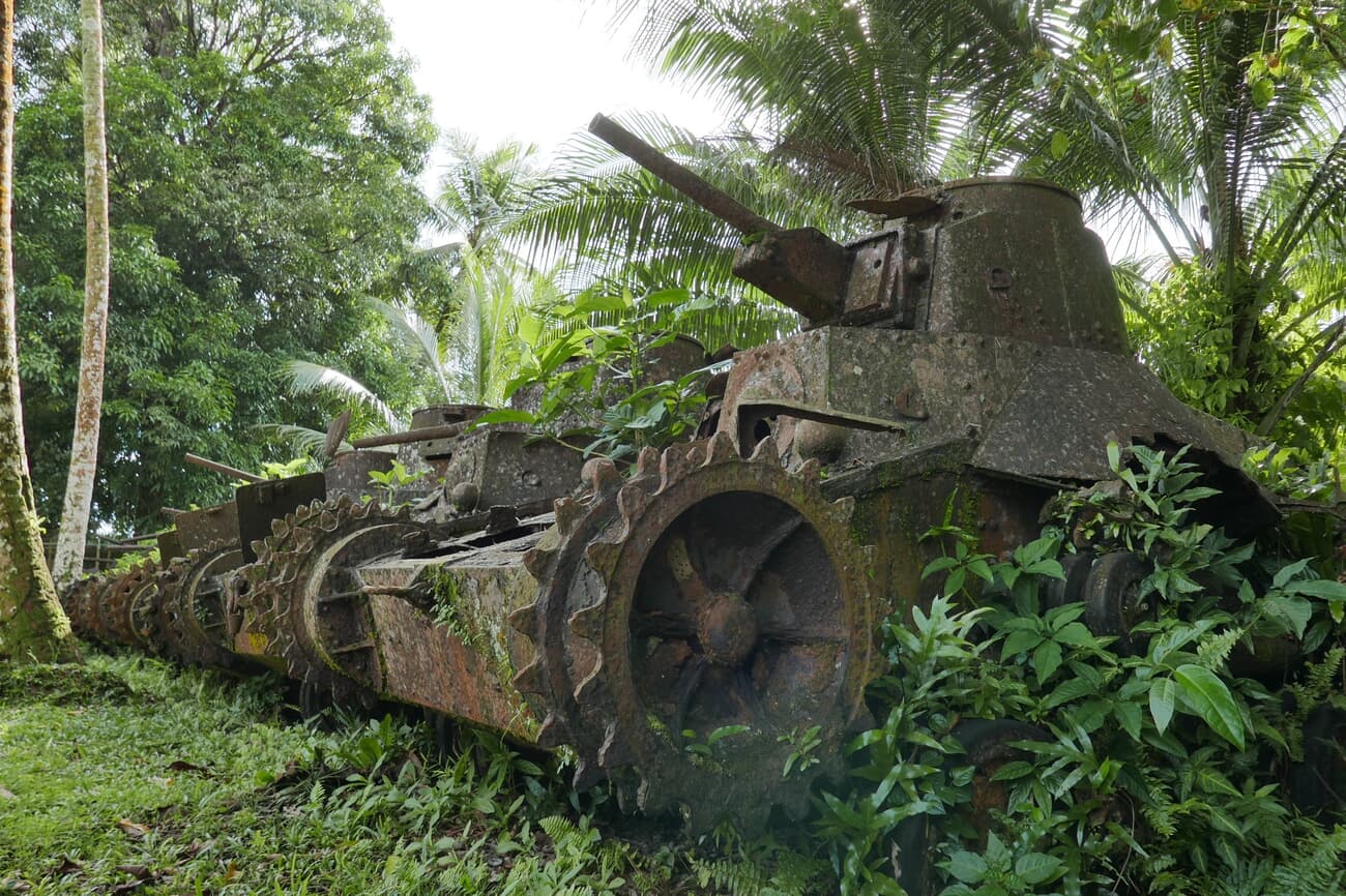WWII Japanese Tanks in Kolonia (Type 95 Ha-Go)