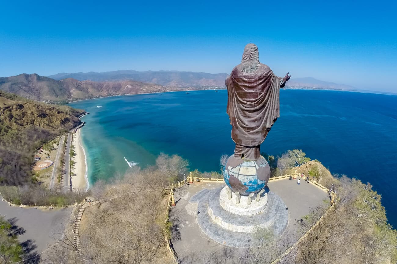 Cristo Rei of Dili towering over the city