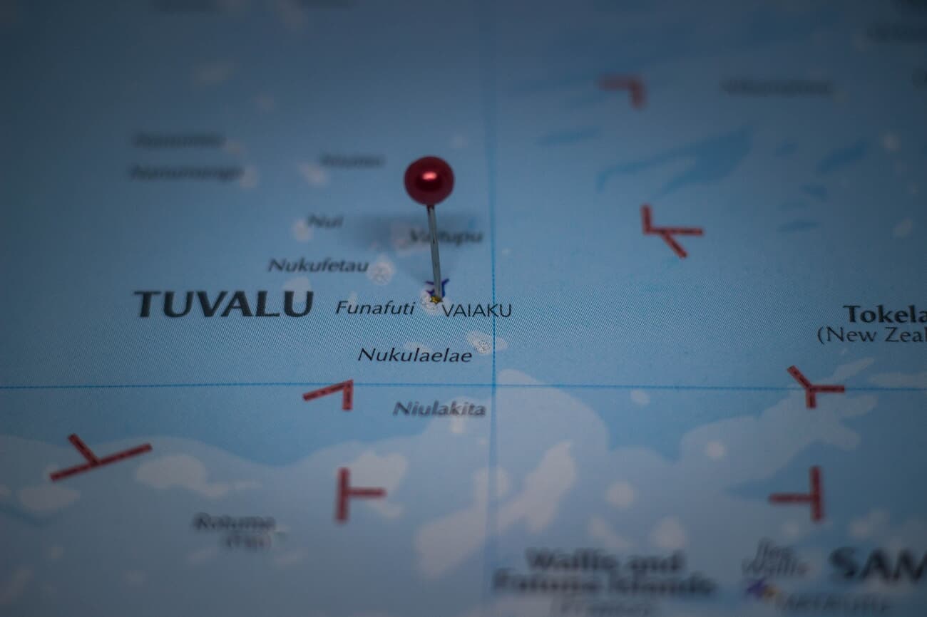 Location of Funafuti, the capital Atoll of Tuvalu