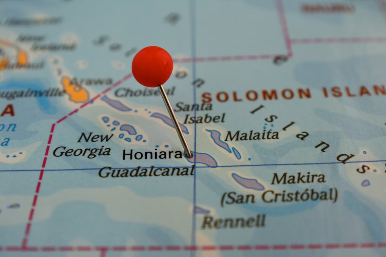 Pinned location of Honiara in the Solomon Islands