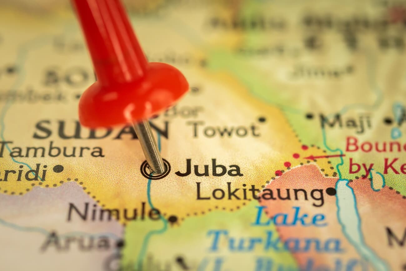 Pinned location of Juba, South Sudan