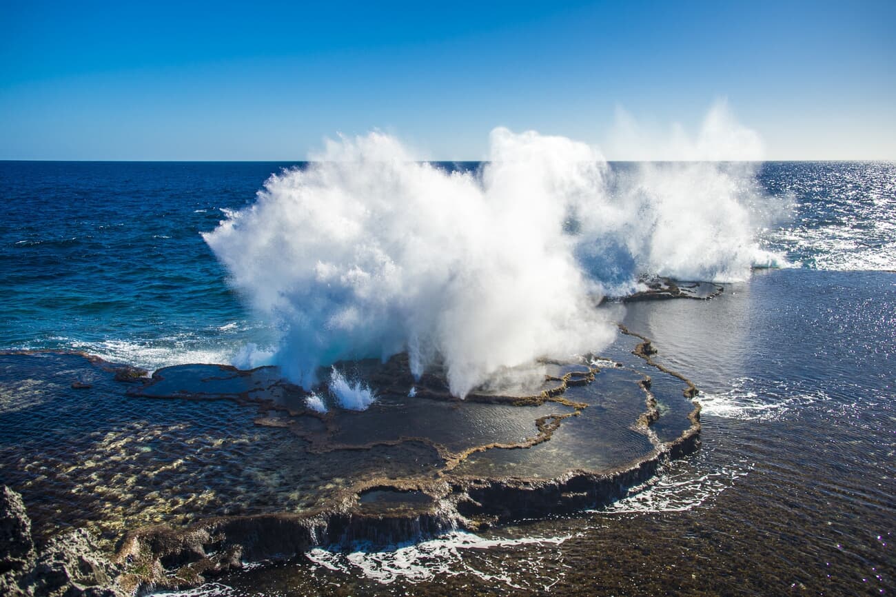 Mapu'a 'a Vaea Blowholes, natural sea vents that create dramatic water spouts