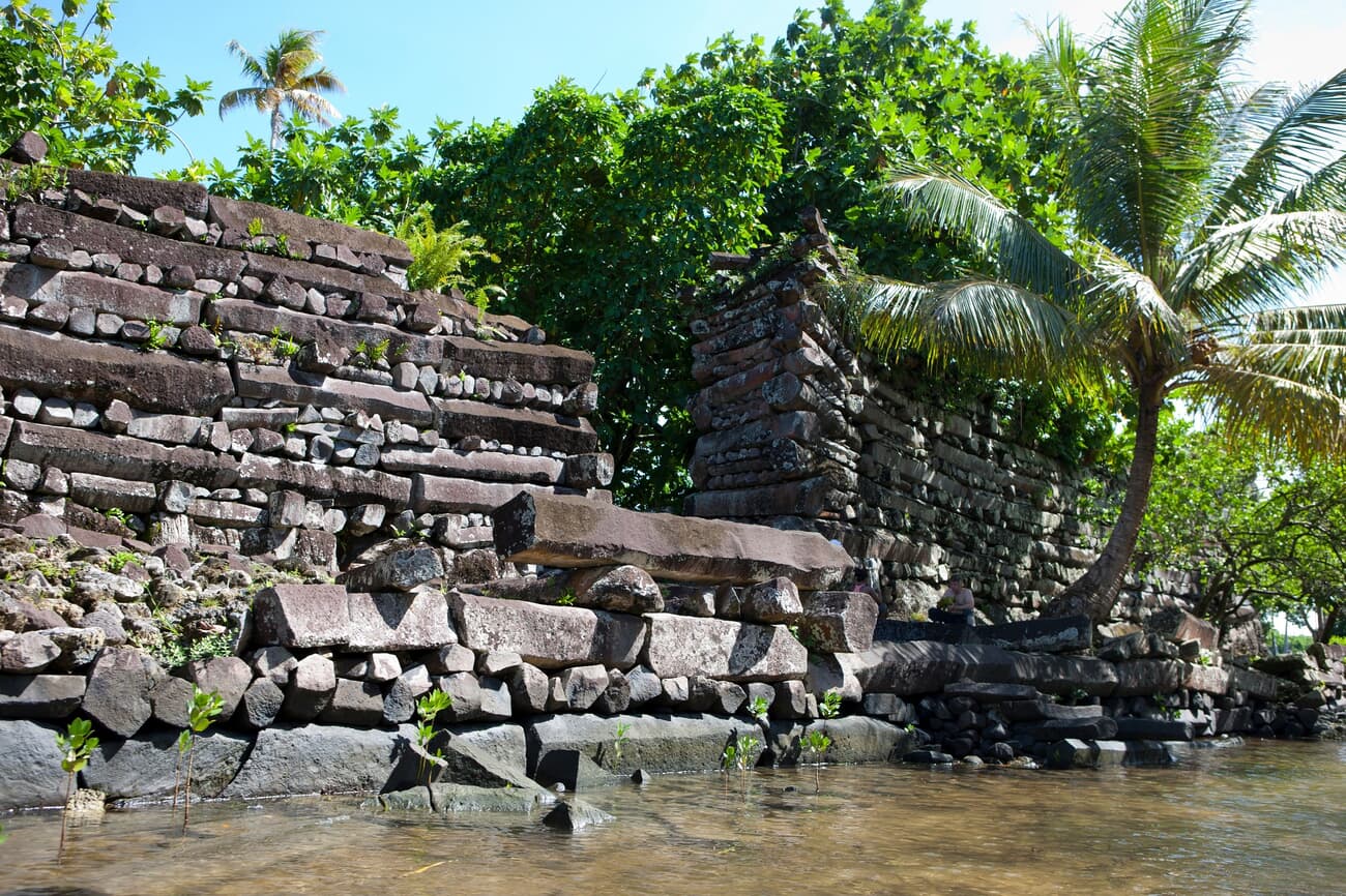 The Ruins of Nan Madol, an ancient city built atop a coral reef