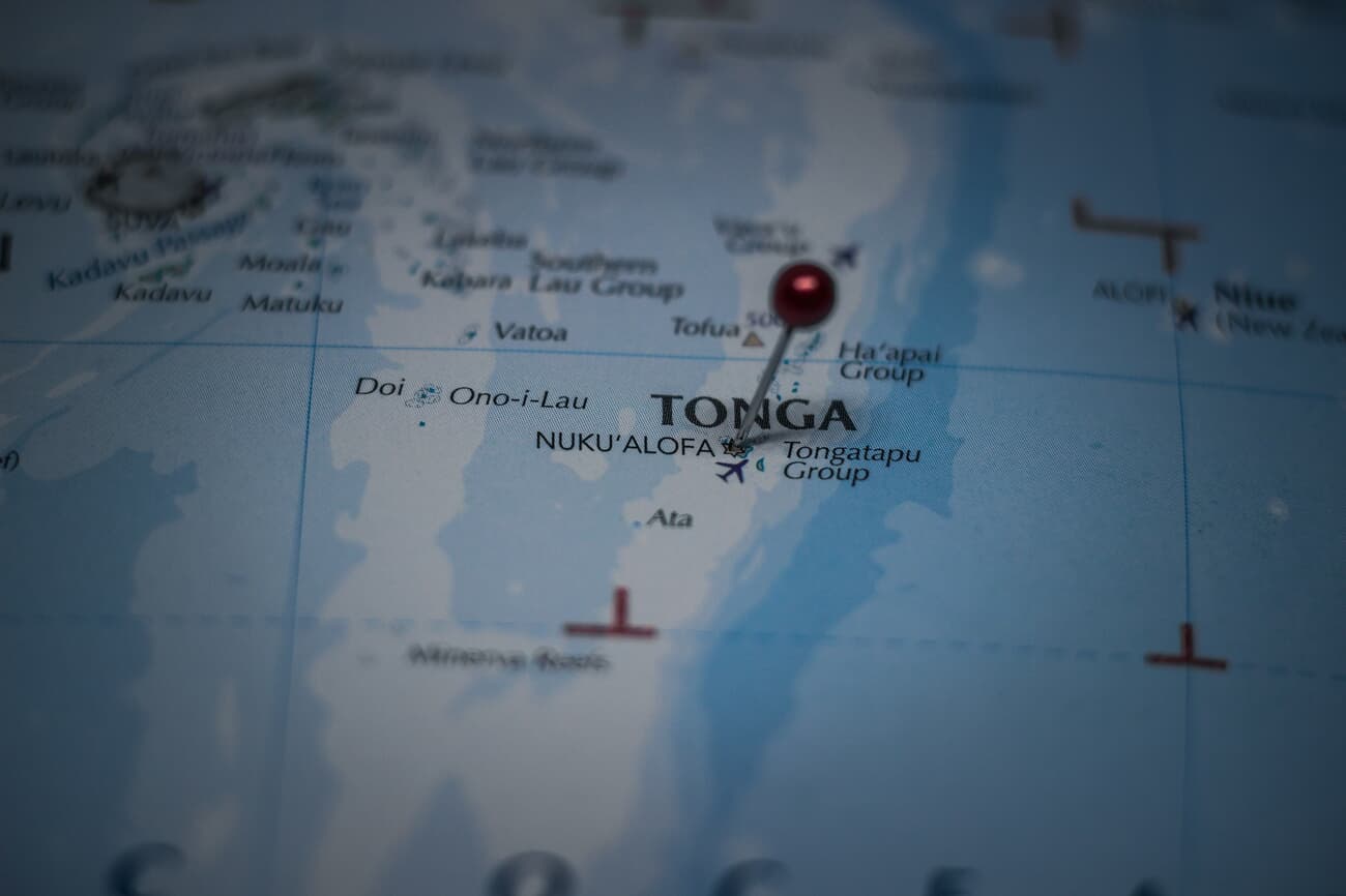 Pinned location of Nuku'alofa, the capital of Tonga