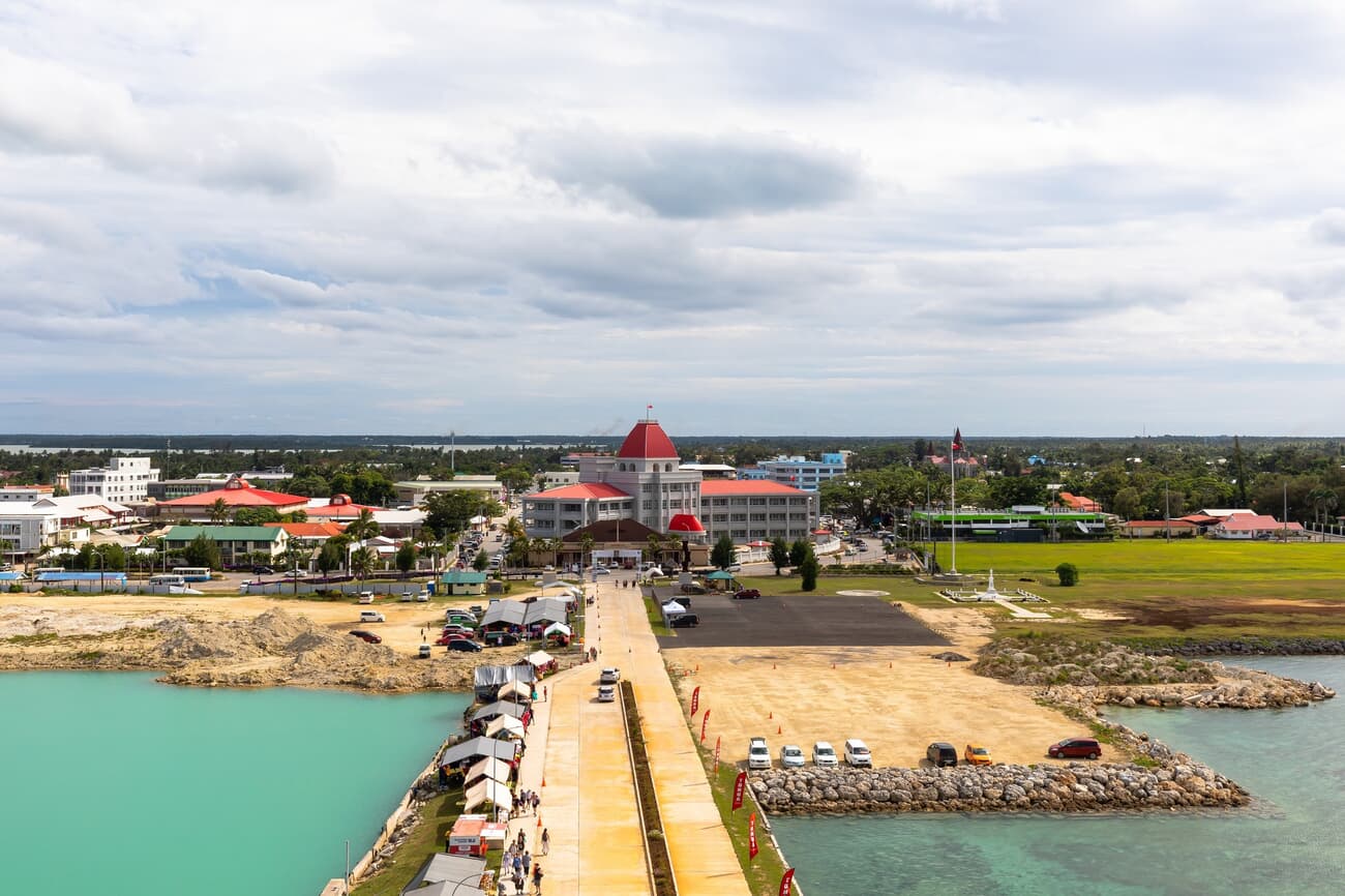 Cityscape of Nuku'alofa, a fusion of urban and natural elements
