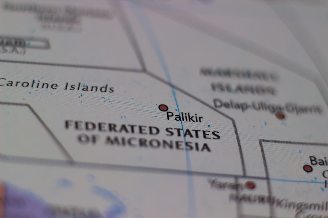 Location of Palikir, within the borders of FSM