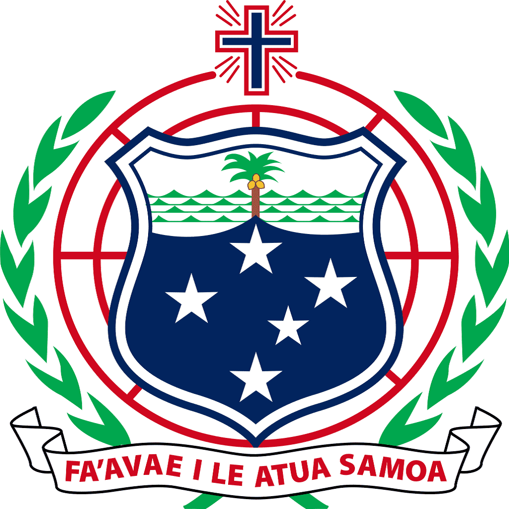 Samoa Flag Coat Of Arms Mix Tropical Flowers LT14 main image 0