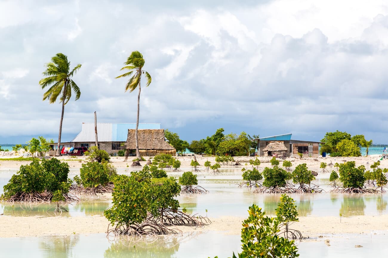 Flooded village in South Tarawa