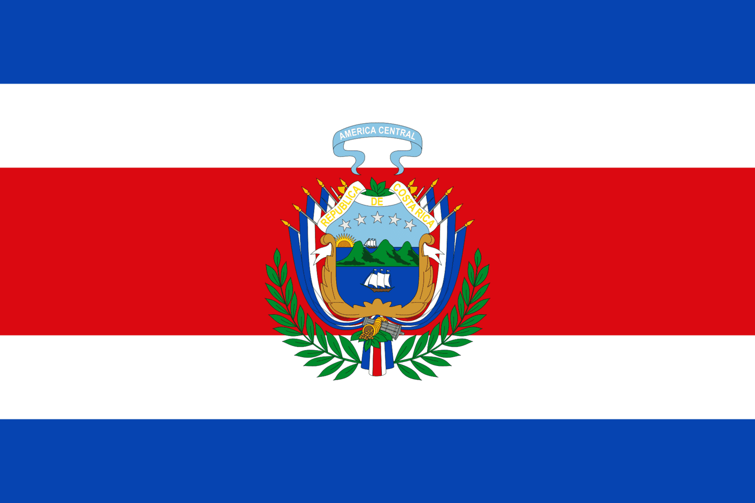 🇨🇷 Costa Rica Flag Unveiled: Colors, Meaning, Coat of Arms, Flag Map ...