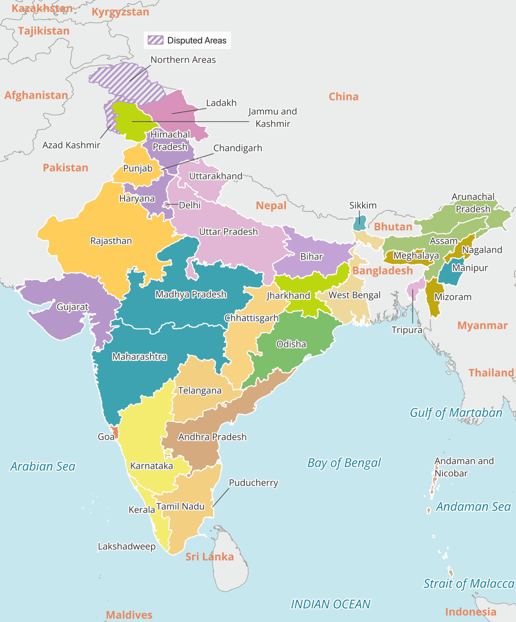 Political Map of India | Mappr