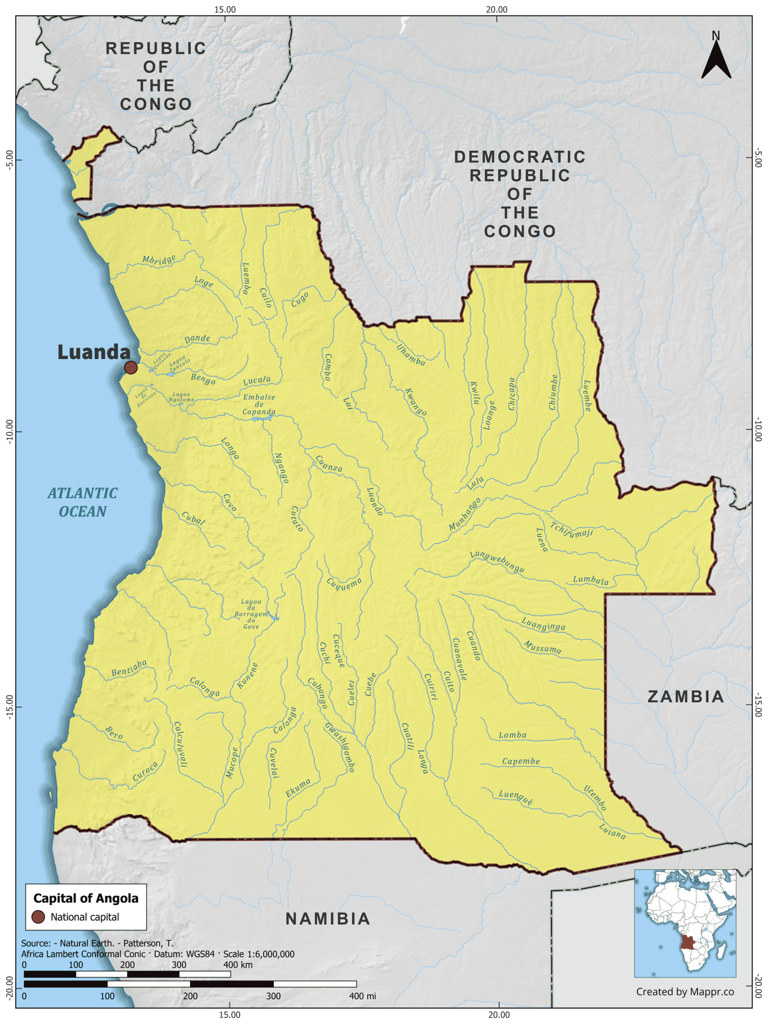 Map Angola Riva Angola Maps | Mappr