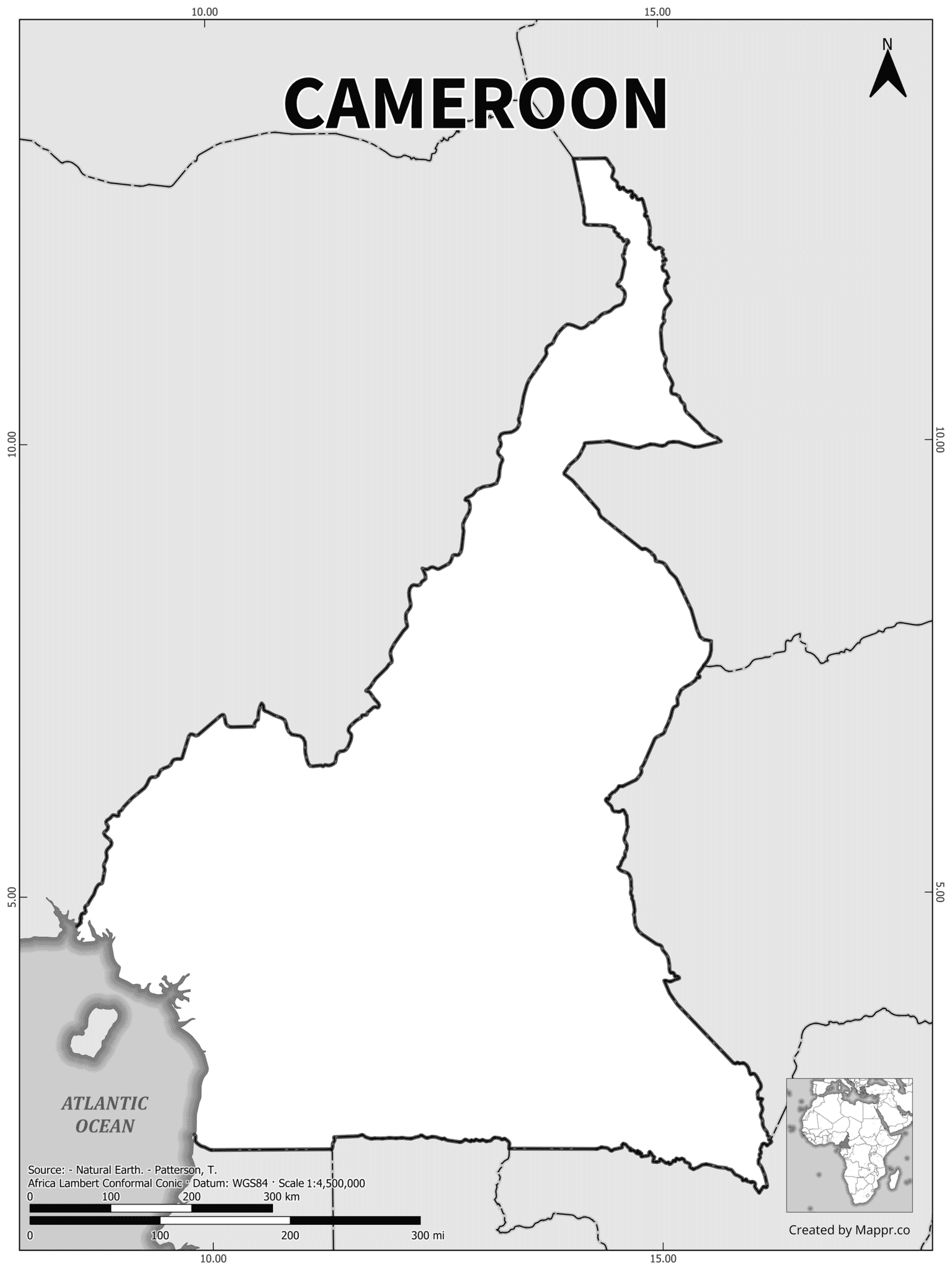 Cameroon Shape Cameroon Maps | Mappr