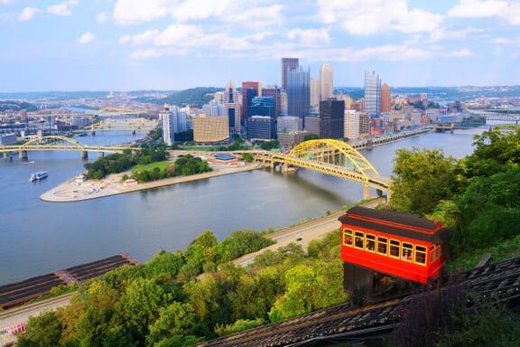 Aerial view of Pittsburgh