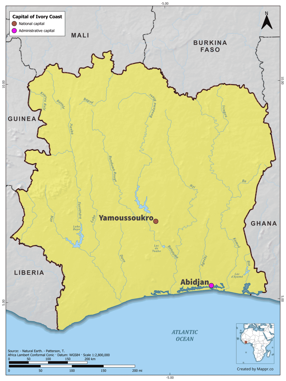 Ivory Coast Maps | Mappr