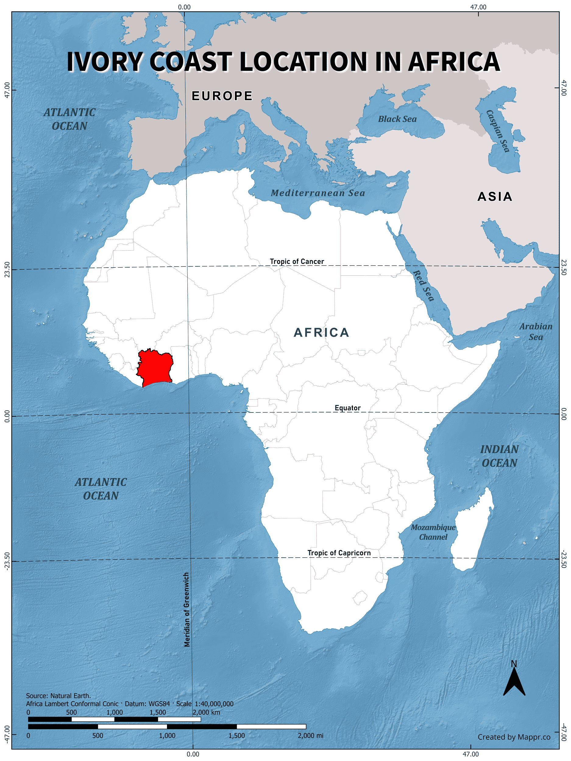 Ivory Coast Maps Mappr Ivory Coast Country Location World Map