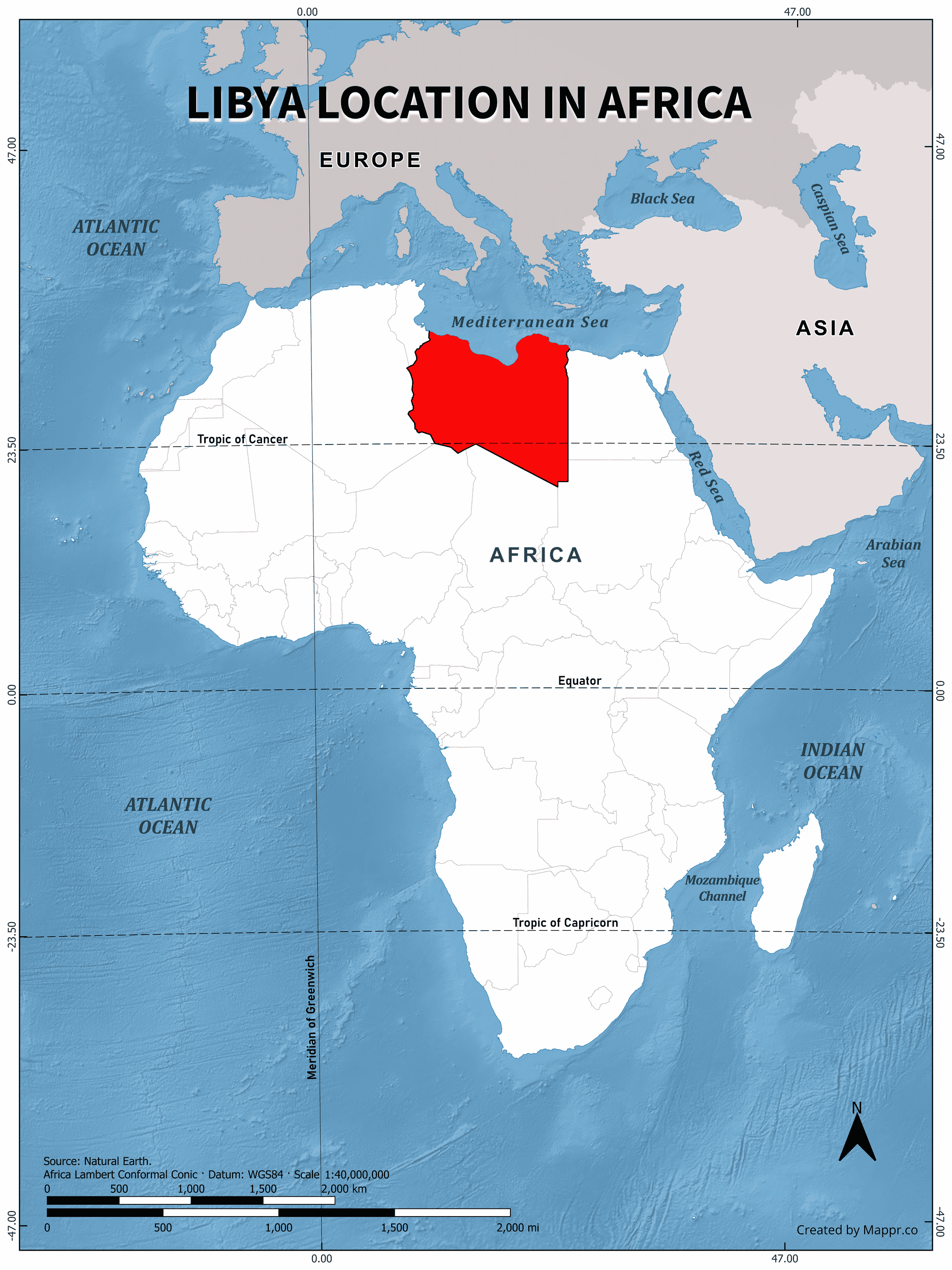Libya Maps Mappr Libya Country Location World Map 