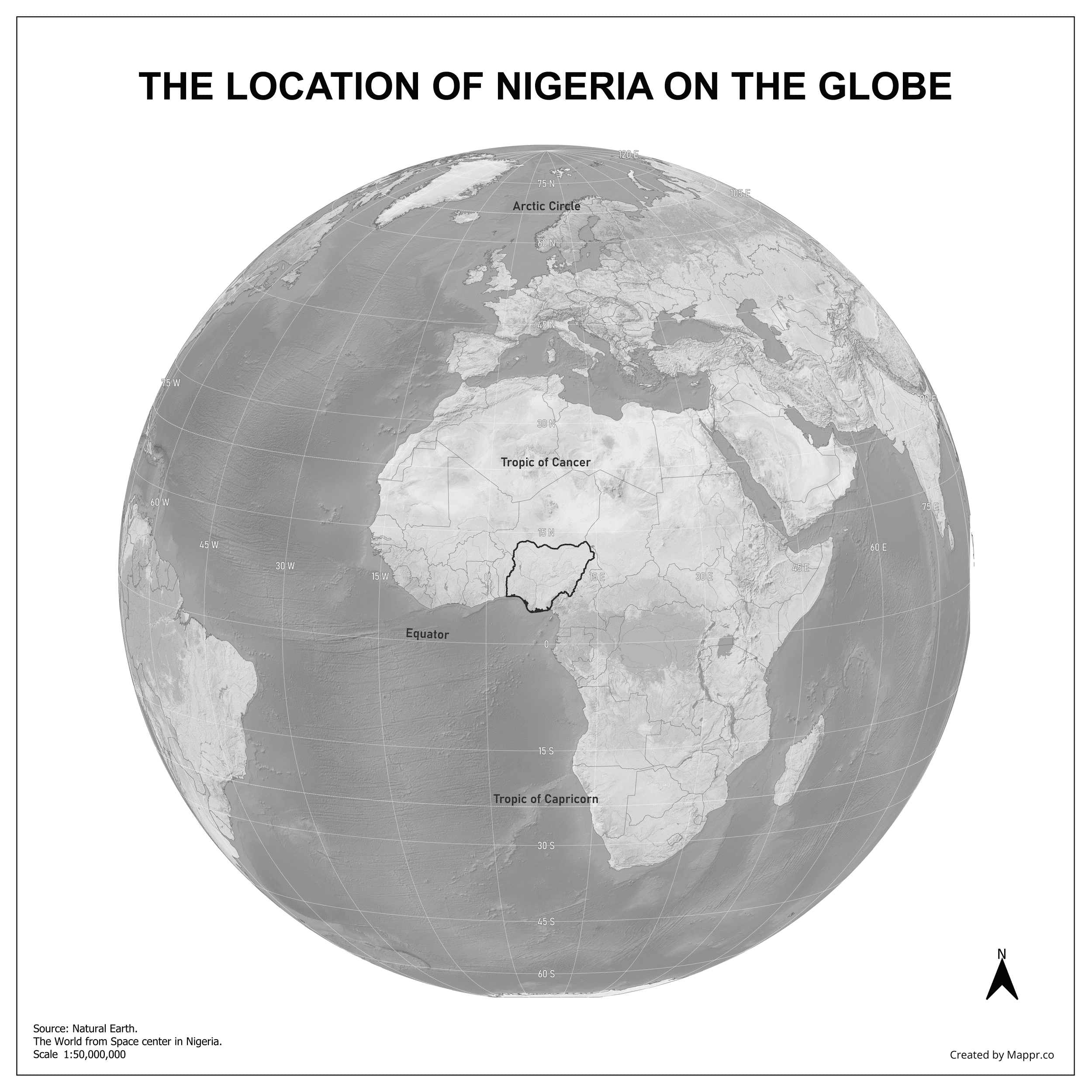 Map showing Nigeria